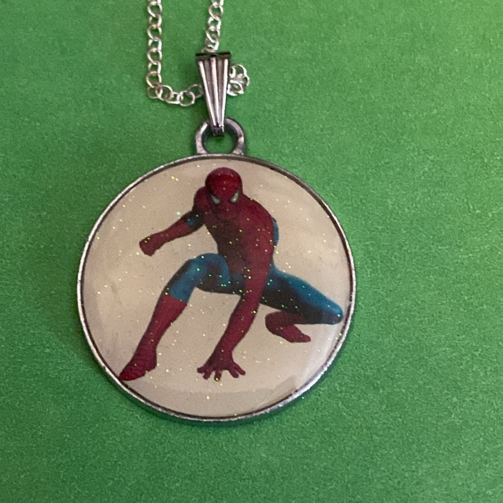 Silver Spider Pendant Necklace